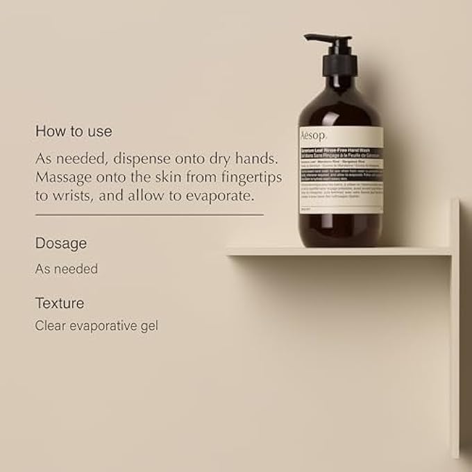 Aesop غسول يد بدون شطف من أوراق الجيرانيوم | 500 مل/16.9 أونصة سائلة | خالي من البارابين، خالي من القسوة ونباتي - Image 2